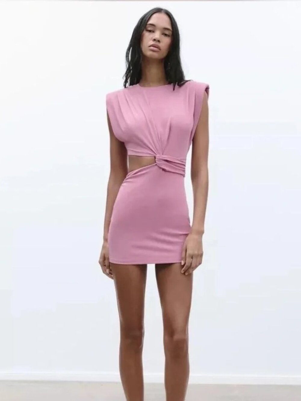 Mauve/Pink Draped Blouse with Tag